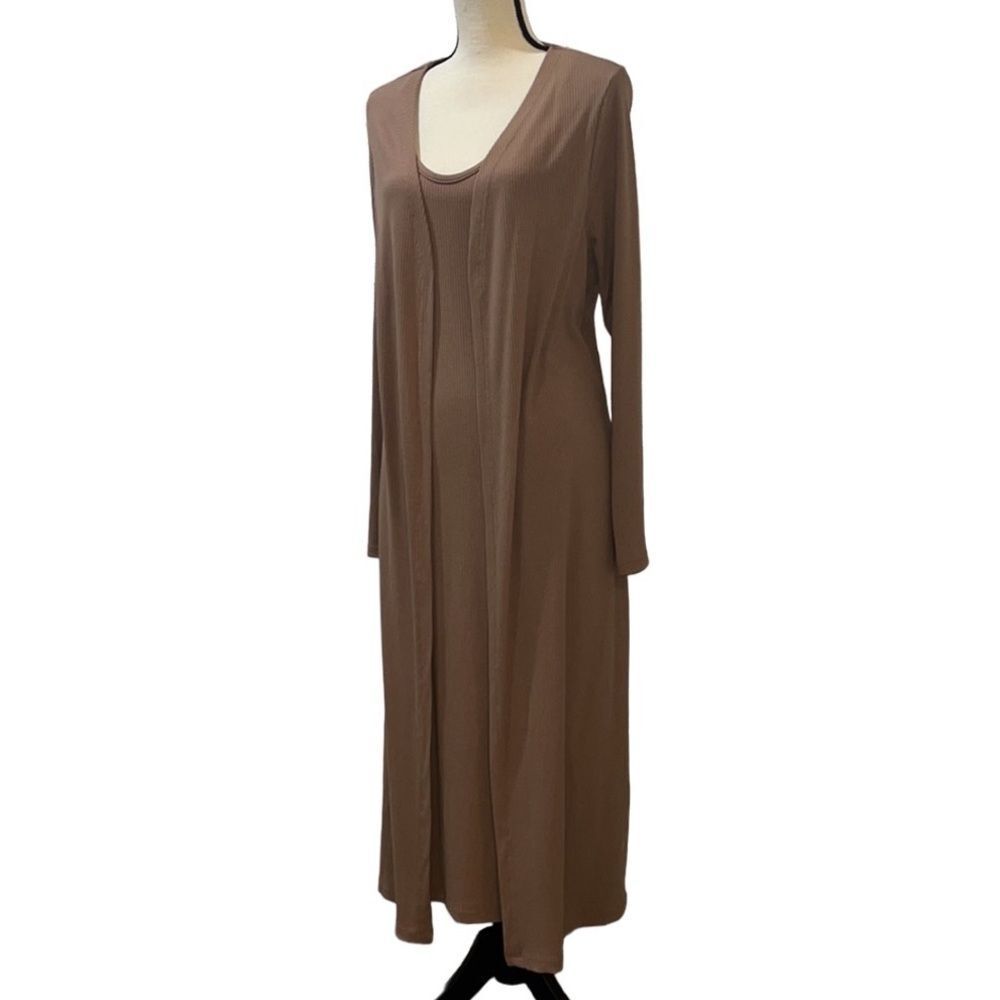 FTF Ribbed Knit Midi Dress & Cardigan Set - Picture 5 of 16